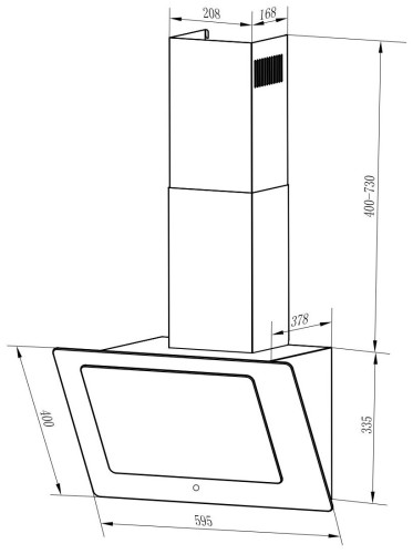 Кухонная вытяжка Weissgauff TALLY 60 TC BL