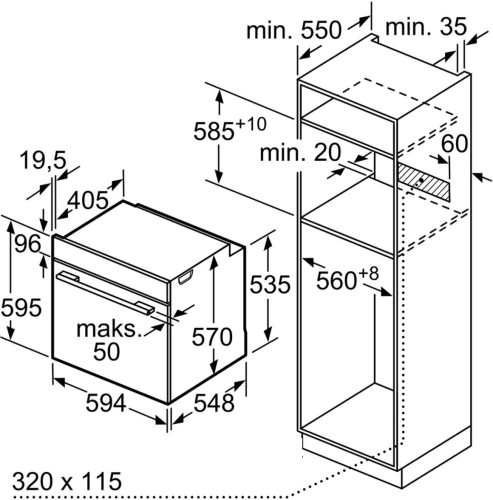 Электрический духовой шкаф Bosch HBG632TS1