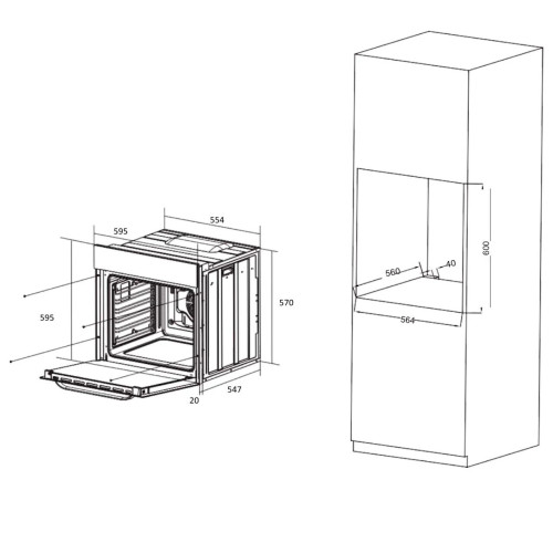 Электрический духовой шкаф Meferi MEO6013BK Ultra