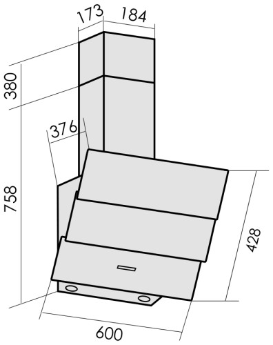 Кухонная вытяжка MBS Slavia 160 Glass White