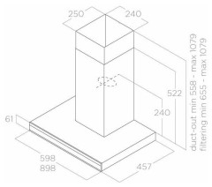 Кухонная вытяжка Elica ELICA ADELE IS BLIX A 90 X 60 нержавеющая сталь