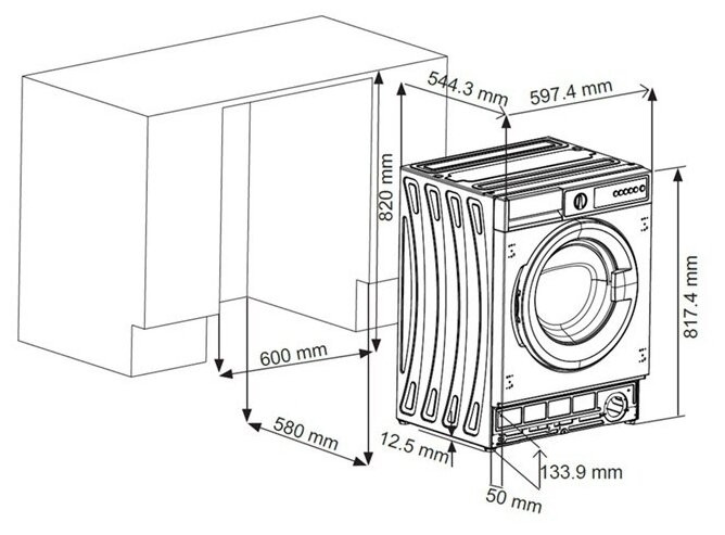 Встраиваемая стиральная машина Krona KAYA 1200 7K WHITE