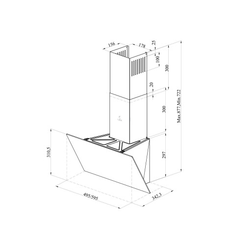 Кухонная вытяжка Lex Meta 600 черный