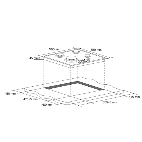 Газовая варочная панель Libhof GH-604B