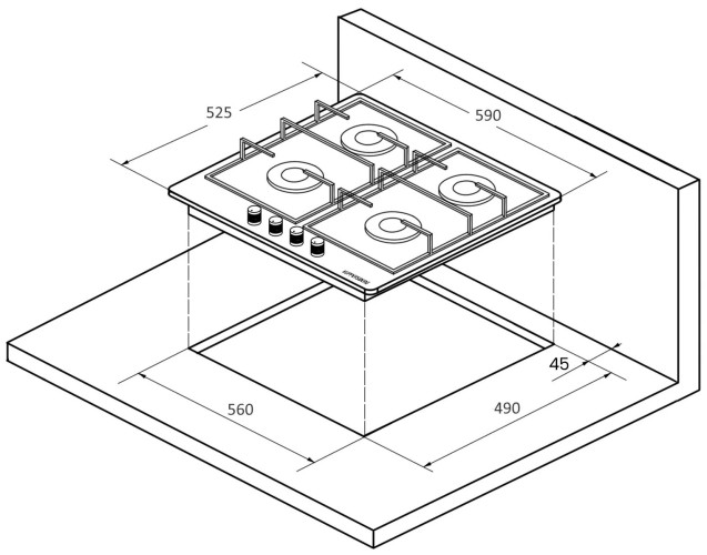 Газовая варочная панель Kuppersberg FGC 63 W