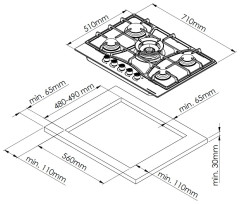 Газовая варочная панель Kuppersberg FS 73 ANT