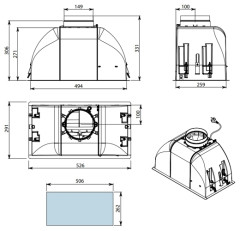 Встраиваемая вытяжка Falmec Gruppo Incasso 50 Green Tech CGRW50 E1P2 ZZZI491F