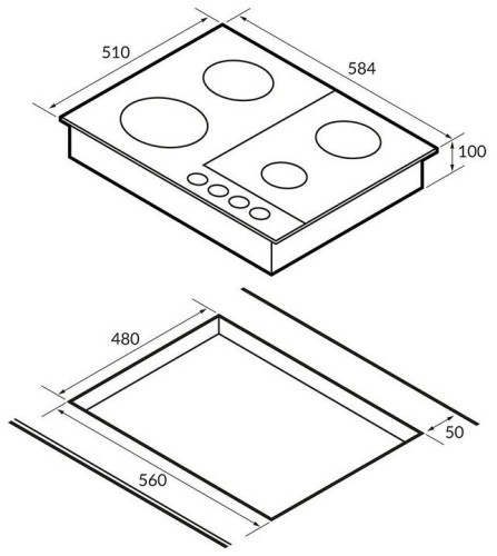 Комбинированная варочная панель Hiberg VM 6021 B