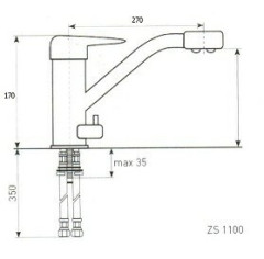Смеситель для кухни Zigmund &amp; Shtain ZS 1100 нержавеющая сталь