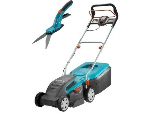 Газонокосилка электрическая Gardena PowerMax 1400/34+ножницы для травы Comfort (07736-20.000.00)