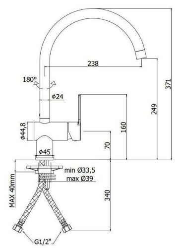Смеситель для кухни Paffoni RINGO черный матовый RIN180NO