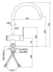 Смеситель для кухни Paffoni RINGO черный матовый RIN180NO