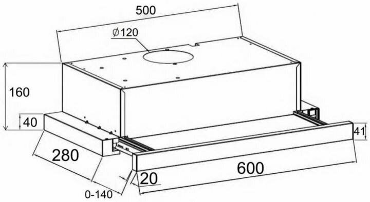 Встраиваемая вытяжка LEX HUBBLE G 2M 600 BLACK