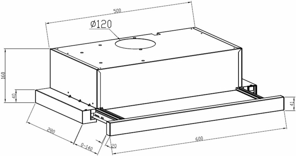 Встраиваемая вытяжка LEX HUBBLE G 2M 600 BLACK