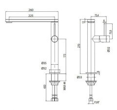 Смеситель для кухни Fiore JAFAR 4010 47CR4010