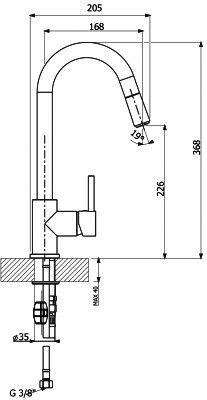 Смеситель для кухни Florentina Вита AV жасмин 33.22H.1210.201