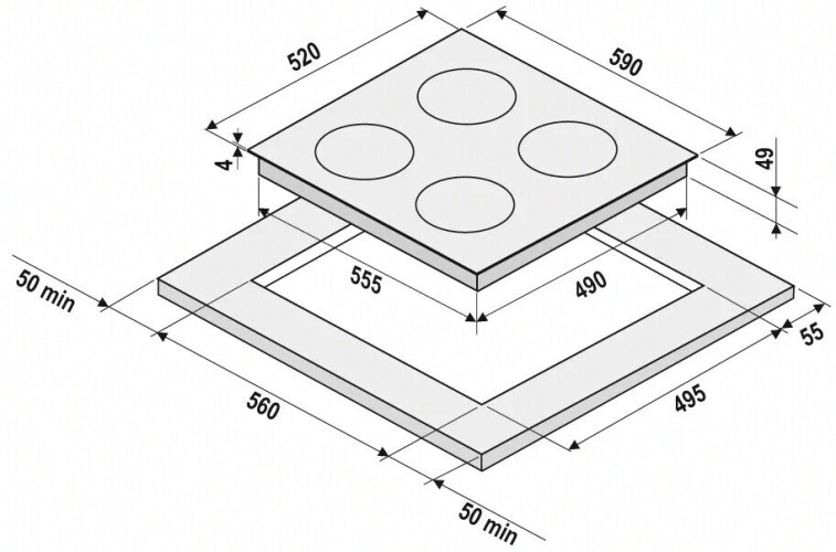 Электрическая варочная панель Krona Zauber 60 BL TK