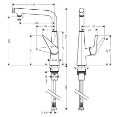 Смеситель для кухни Hansgrohe Talis M512-H300 73854800