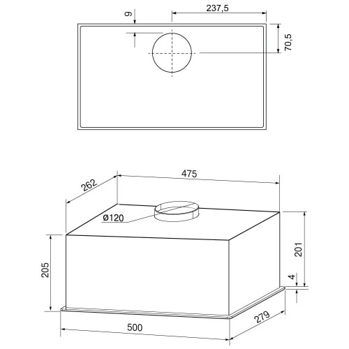 Встраиваемая вытяжка Krona Arven 500 Black PB