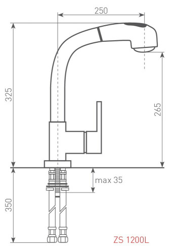 Смеситель для мойки Zigmund & Shtain ZS 1200L млечный путь
