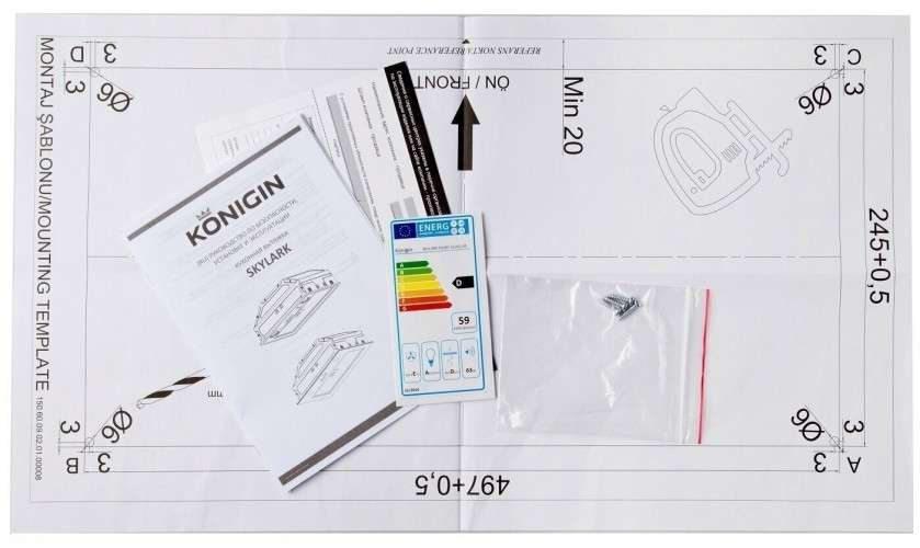 Встраиваемая вытяжка Konigin Skylark Black 60