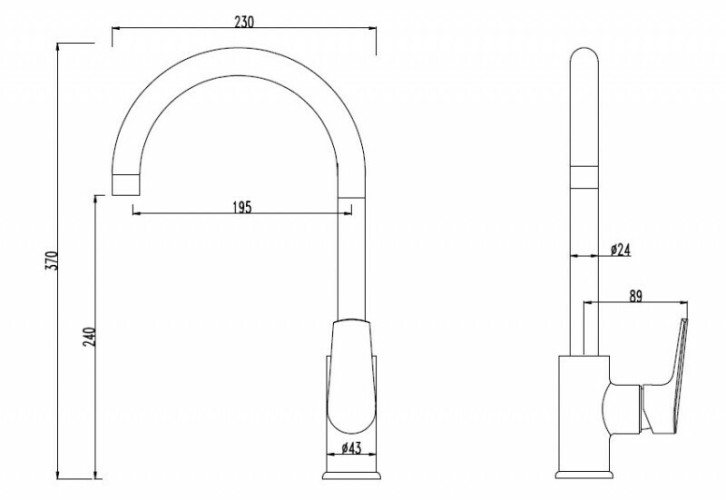 Смеситель для кухни RedBlu by Damixa Origin Balance 790720000 хром/черный