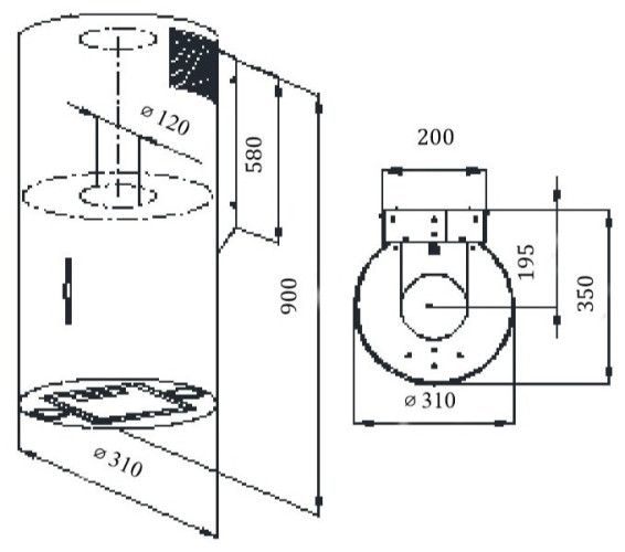 Кухонная вытяжка Weissgauff TUBUS 90 WH