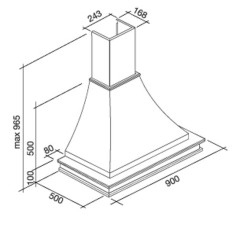 Кухонная вытяжка Falmec Ninfea Tulip 90 frassino grezzo 600