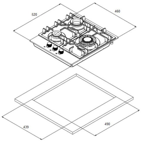 Газовая варочная панель Weissgauff HGG 451 BGBC