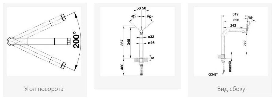 Смеситель для мойки Blanco Vonda Хром 518434