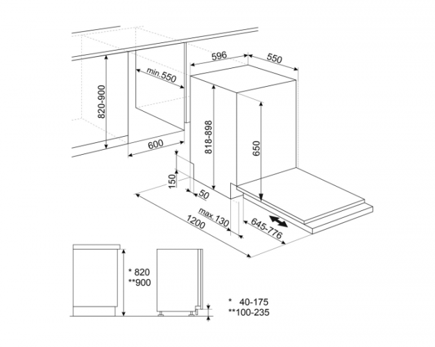 Посудомоечная машина Smeg STL262D