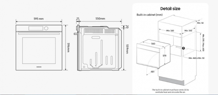 Электрический духовой шкаф Samsung NV7B41201AK/WT