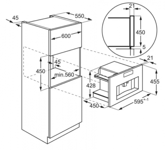 Встраиваемая кофемашина Aeg KKB894500B