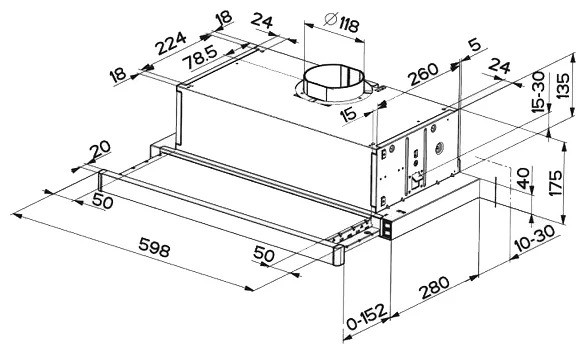 Встраиваемая вытяжка Franke FTC 601 BK GL