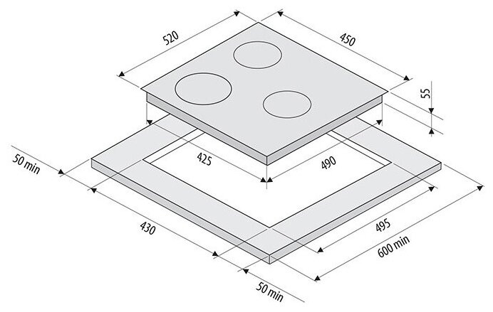 Индукционная варочная панель Fornelli PIA 45 Luce BL