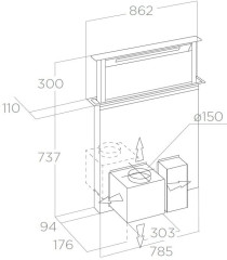 Встраиваемая вытяжка Elica GETUP BL MAT A 90