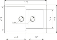 Кухонная мойка Zigmund &amp; Shtain Rechteck 400.275 речной песок