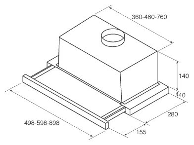 Встраиваемая вытяжка Jet Air Aurora LX/GRX/F/60