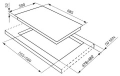 Газовая варочная панель Smeg SRV876AOGH