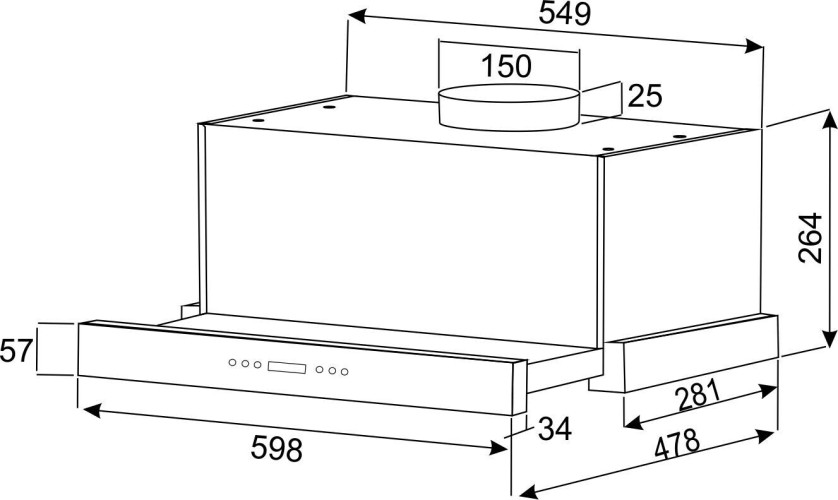 Встраиваемая вытяжка Dach ADONIS 60 black