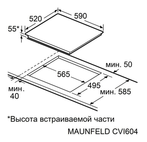 Индукционная варочная панель Maunfeld CVI604EXWH