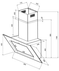 Кухонная вытяжка Krona Seliya 600 black S