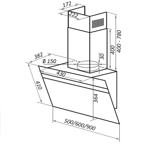 Кухонная вытяжка MAUNFELD Medway 60 белый\вставка сатин
