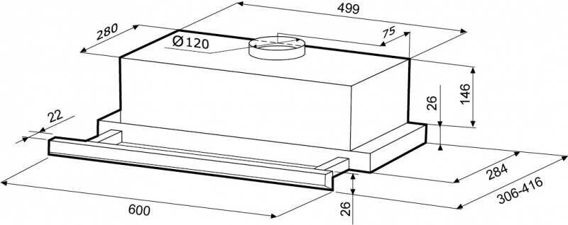 Встраиваемая вытяжка Krona Kamilla Slim 600 White 2 мотора