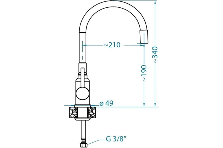 Смеситель для кухни Alveus Flexa Black Matt 1147056