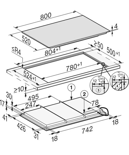 Индукционная варочная панель Miele KM 7878-1 FL Diamond, черный