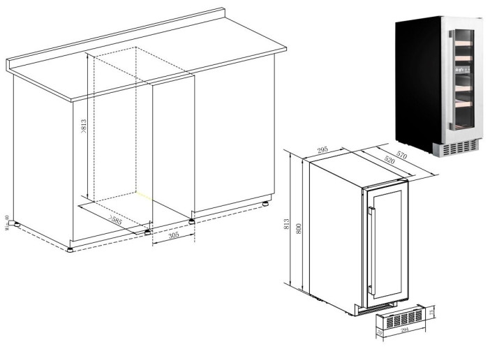 Винный шкаф Temptech OX30DX