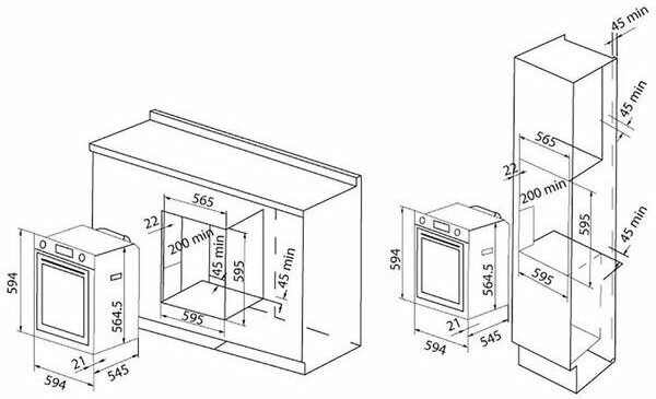 Электрический духовой шкаф KRONA BIRNE 60 WH