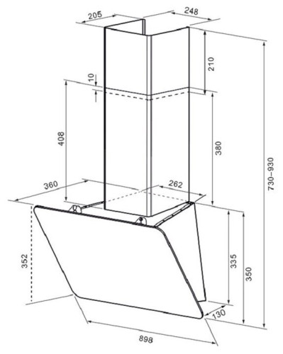 Кухонная вытяжка KRONA LIORA 900 white S