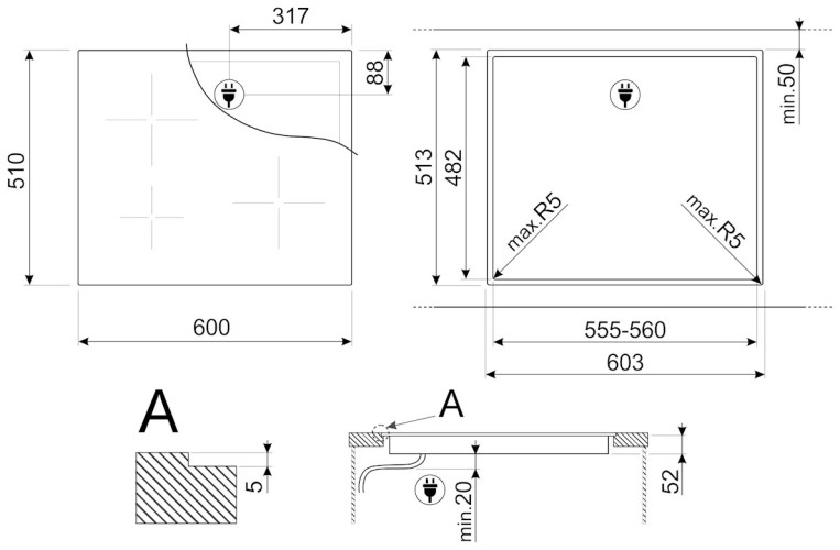 Индукционная варочная панель Smeg SI2641D